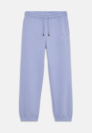 Helle lilafarbene Sweatpants aus weicher Baumwolle. Mit einem elastischen Bund und Kordelzügen sowie gerippten Bündchen. Kleines Logo auf der Vorderseite.