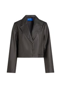 DISTRESSED - Imitert skinnjakke - black