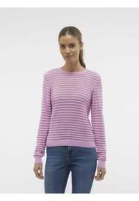 Vero Moda NORMAL GESCHNITTEN RUNDHALS BALLONÄRMEL - Maglione - pastel lavender