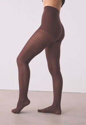Next, Panty - chocolate brown dogstooth