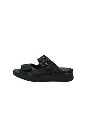 HANNAH - Pantolette flach - schwarz