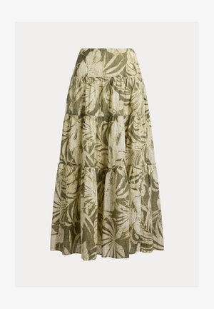 Lauren Ralph Lauren, PALM FROND PRINT VOILE TIERED SKIRT - Fustă în formă de A - olive multi