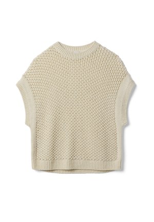Stefanel, OPEN-KNIT CREW-NECK JUMPER, OVERSIZED FIT. - Camiseta estampada - light beige