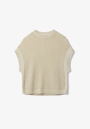 Stefanel, OPEN-KNIT CREW-NECK JUMPER, OVERSIZED FIT. - Camiseta estampada - light beige