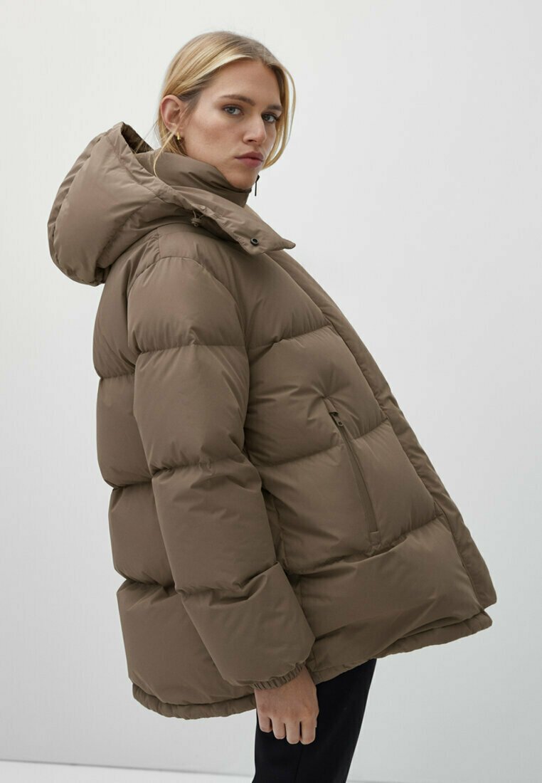 massimo dutti down puffer jacket with belt