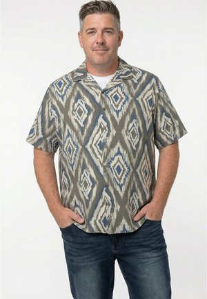 Men Plus, SHIRT, SHORT SLEEVE, MINIMALIST PRINT, CUBA COLLAR, CUBA FIT, UP TO 8 XL - Overhemd - dark taupe