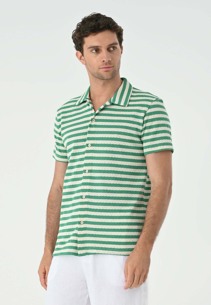 Antioch CASUAL STRIPED Shirt duck green/dark green Zalando.ie