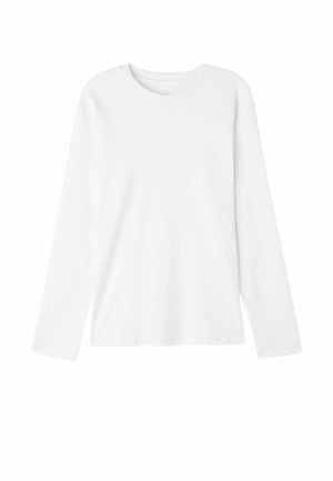 Langsleeve T-shirt van witte katoen. Ontwerp met ronde hals, zachte textuur en geen zichtbare patronen of graphics. Casual pasvorm met rechte snit.