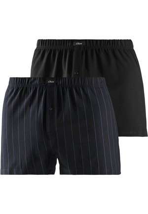 s.Oliver 2 PACK - Kurze Boxershorts - schwarz blau gestreift