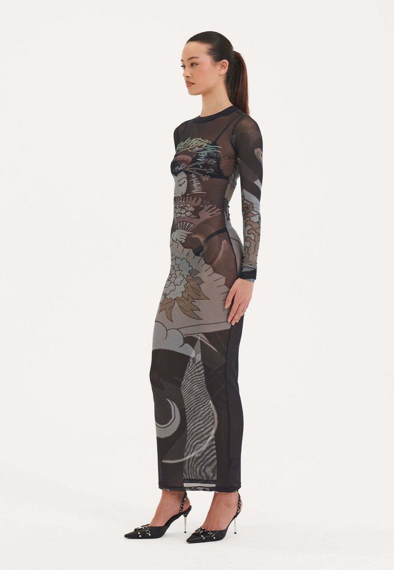 Ed Hardy GEISHA FAN - Maxi dress - black - Zalando
