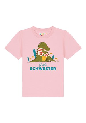 KROKODIL GROSSE SCHWESTER - Print T-shirt - cotton pink