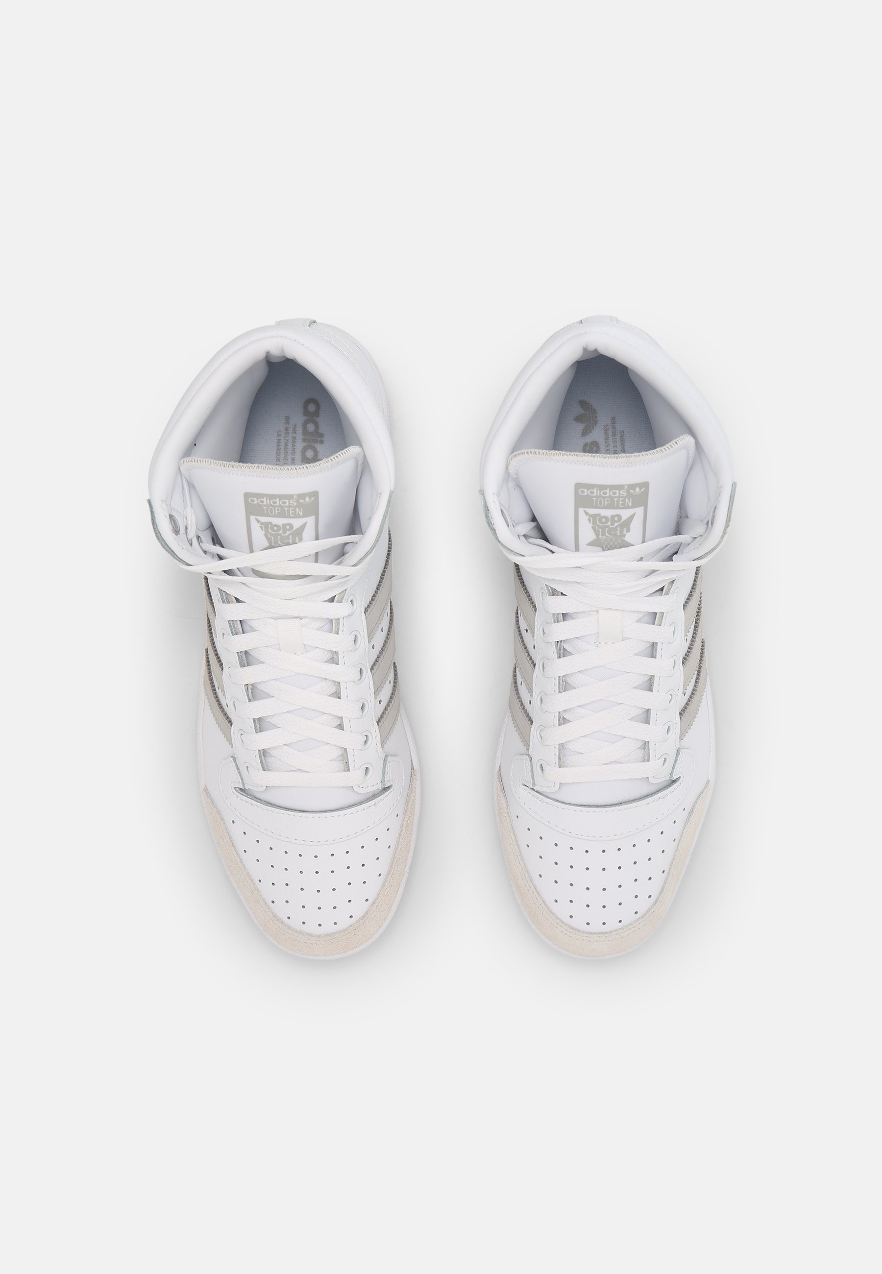 adidas Originals TEN SHOES MID - Sneakers hoog - white/grey/wit - Zalando.be