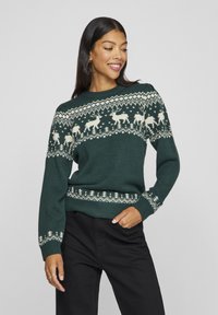 VILA VIDEER LS CHRISTMAS - Džemperis - pine grove pattern jacquard