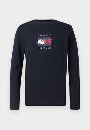 Tommy Hilfiger LINEAR FLAG GRAPHIC TEE - Longsleeve - desert sky