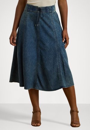 DENIM DRAWCORD MIDI SKIRT - Jeansskjørt - haze wash