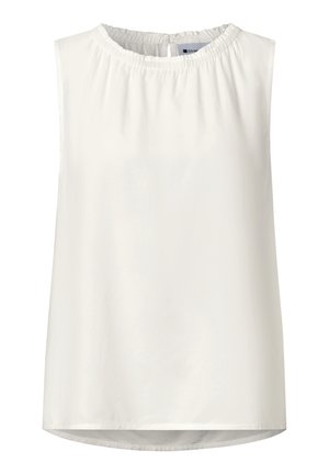 Street One, BLUSENTOP MIT GERAFFTEM RUNDHALS - Blouse - off white