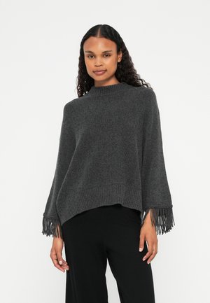 PONCHO - Striktrøje - charcoal