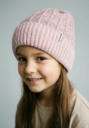 Sterntaler, STRICMÜTZE STRUKTUR IN MOULINE, MIT RIPPENSTRICK BÜNDCHEN - Beanie - staubrosa