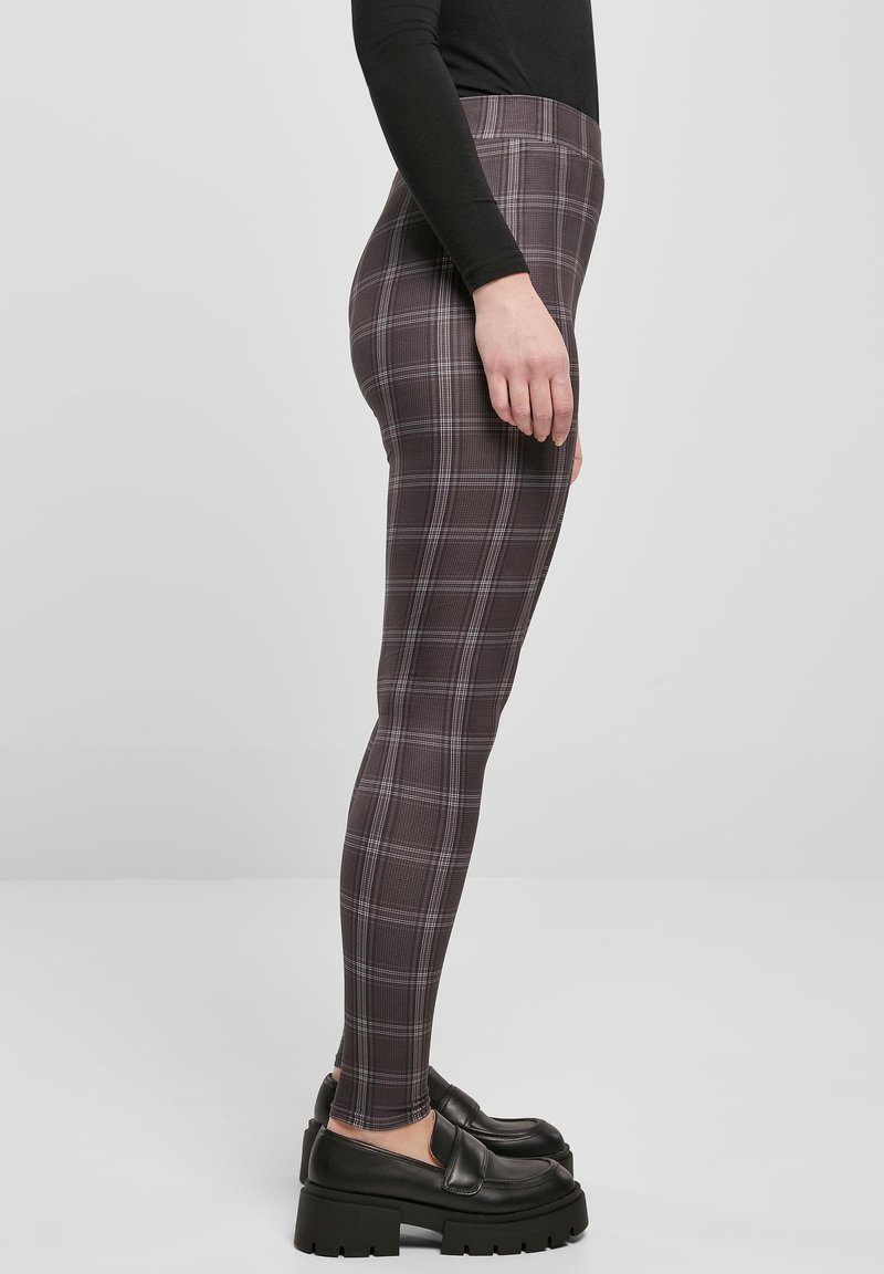 Urban Classics SOFT AOP Leggings Hosen blackcheck/schwarz