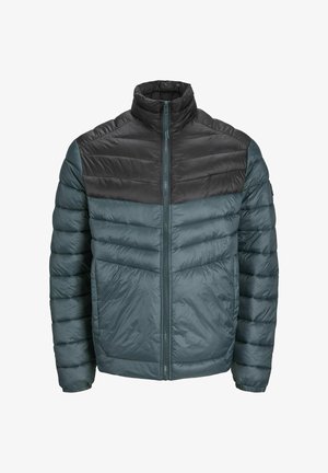 Kergekaaluline, vetthülgav riie, millest on valmistatud puffjakki. Omab musta ülemist osa, tealroheline alumine osa, täispikkuselt avattavat tõmblukk ja seisev krae.