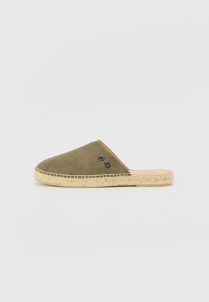 Pantolette flach - khaki