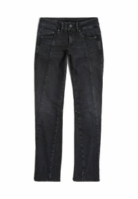 Zwarte denim jeans met een slim fit, met een klassiek vijf-pocket ontwerp, contrasterende stiksels en een knoopsluiting bij de taille.