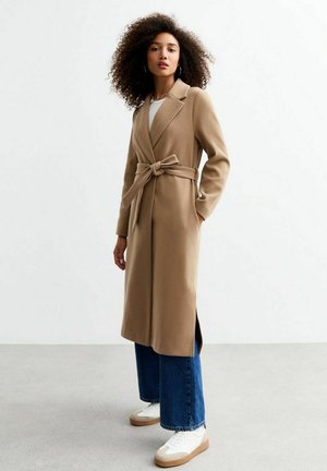 New Look TAILORED UNLINED LONGLINE BELTED - Trenchcoat - camel