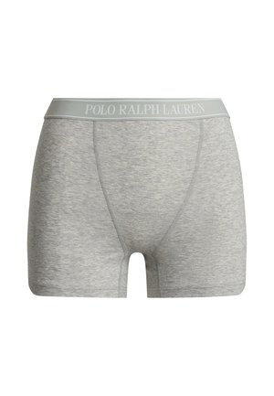 Lysegrå herre boxershorts med sømmer og en matchende linning med teksten "POLO RALPH LAUREN" i hvitt.