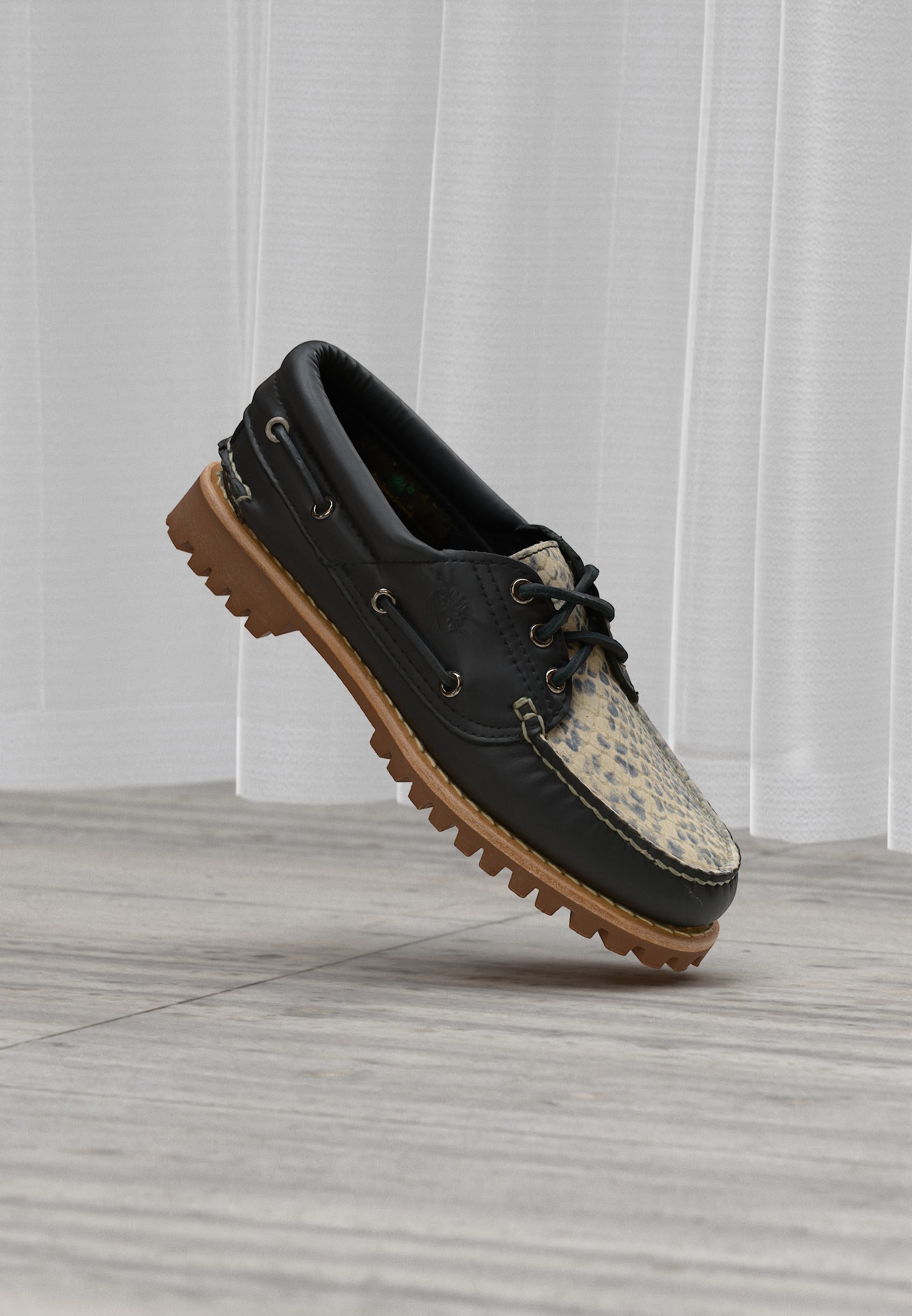 Timberland AUTHENTIC 3 EYE - Boat shoes - offwhite/black/off-white