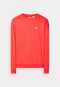 Roter, langärmeliger Sweatshirt aus Baumwolle, mit Rundhalsausschnitt und gerippten Bündchen. Zeigt ein kleines weißes "LEVI'S"-Logo auf der Brust.
