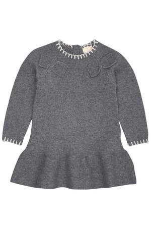 DRESS  - Strikkjoler - grey/cream