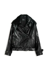 Jachetă din imitație de piele - black