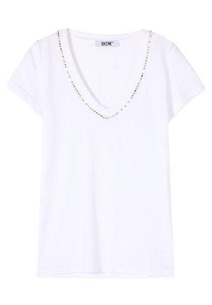 Oltre, T-SHIRT CON CASTONI - T-Shirt print - bianco