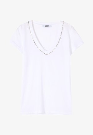 Oltre, T-SHIRT CON CASTONI - T-Shirt print - bianco