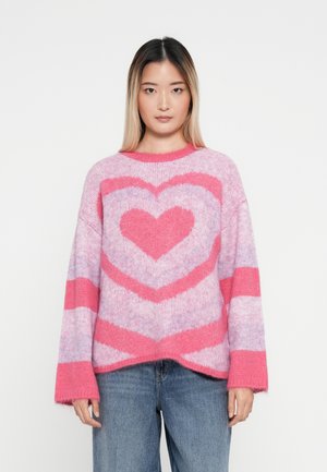 PCJESSA O NECK - Strikkegenser - pink/sugar plum/cotton candy