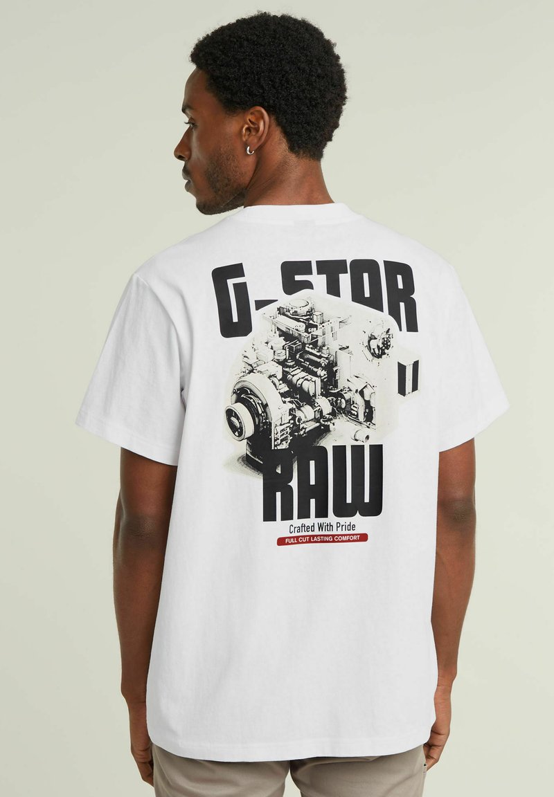 G-STAR ENGINE BACK GRAPHIC - T-shirt print - white
