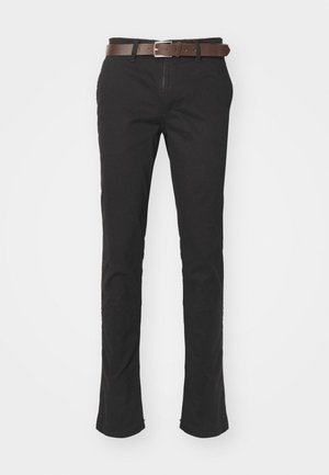 JPSTMARCO JJDAVE WITH BELT - Pantalones chinos - black