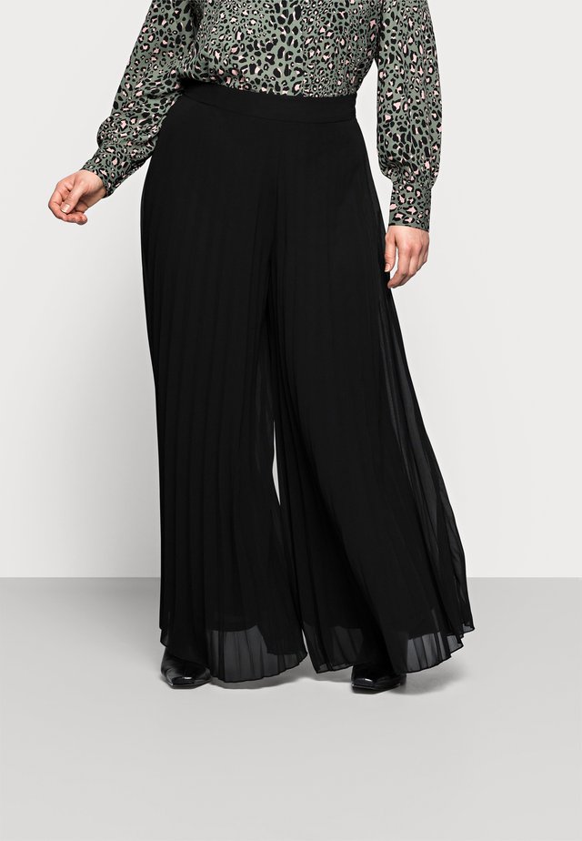 WIDE LEG - Pantaloni - black