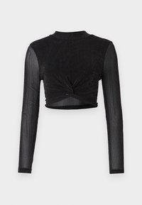 SHINY WITH MOCK NECK - Maglietta a manica lunga -  black