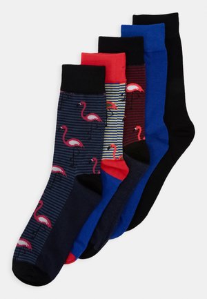 JACMIX OF ANIMALS SOCK 5 PACK - Ponožky - black/surf the web/diva pink