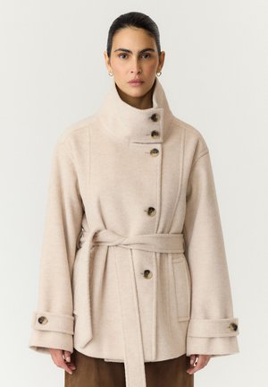 YAS, YASKARINE LS JACKET NOOS - Късо палто - oatmeal detail melange
