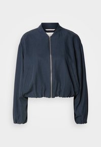 INDOOR JACKET BLOUSON STYLE CROPPED LENGTH, ELASTIC CUFFS COLLAR ZIPPER - Bombejakke - muted blue