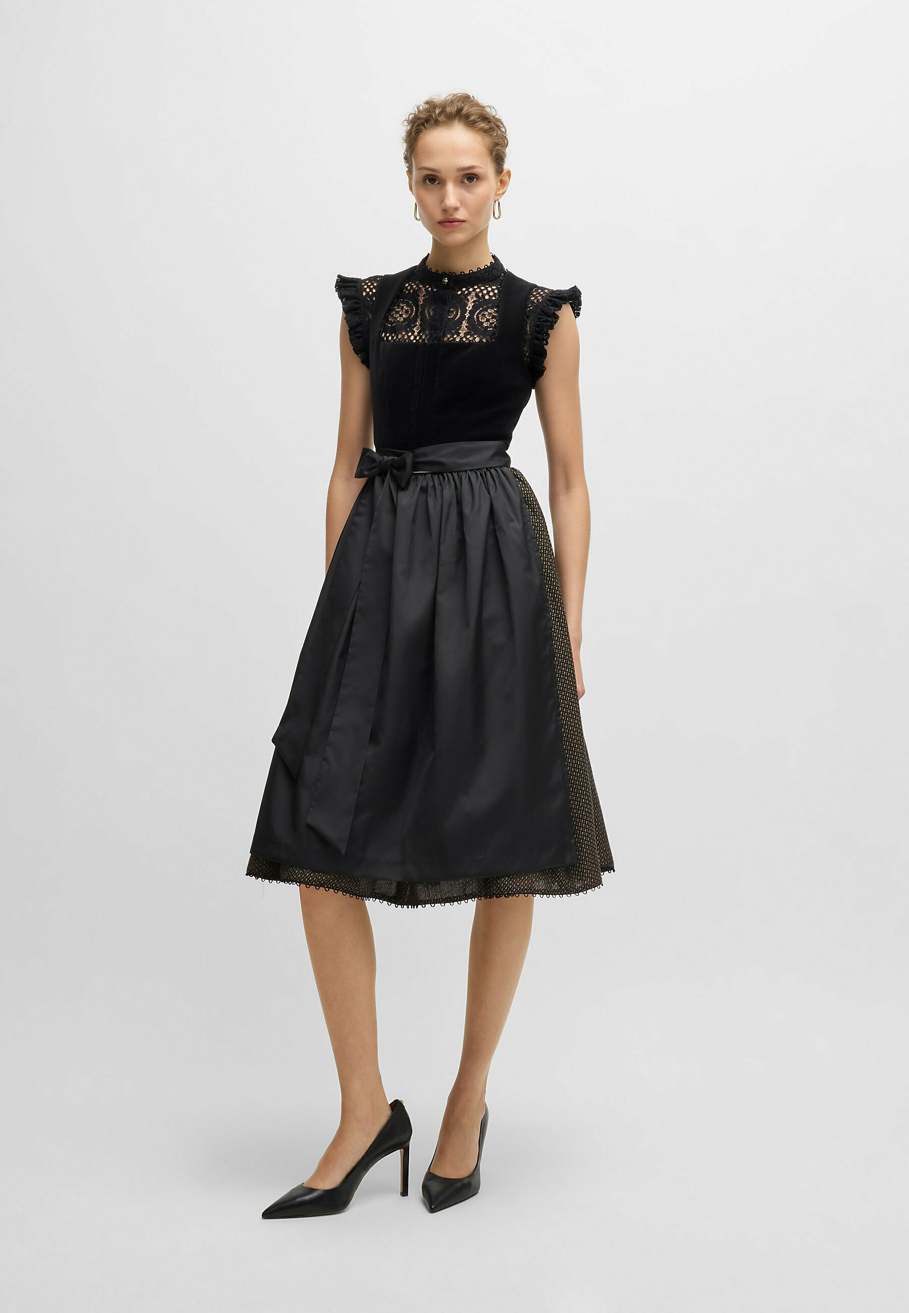 【HUGO BOSS】x Kinga Matheコラボ ディアンドルドレス BOSS - BOSS x Kinga Mathe dirndl dress with monogram-velvet