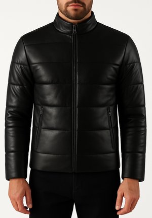POLAR PUFFER - Leren jas - black