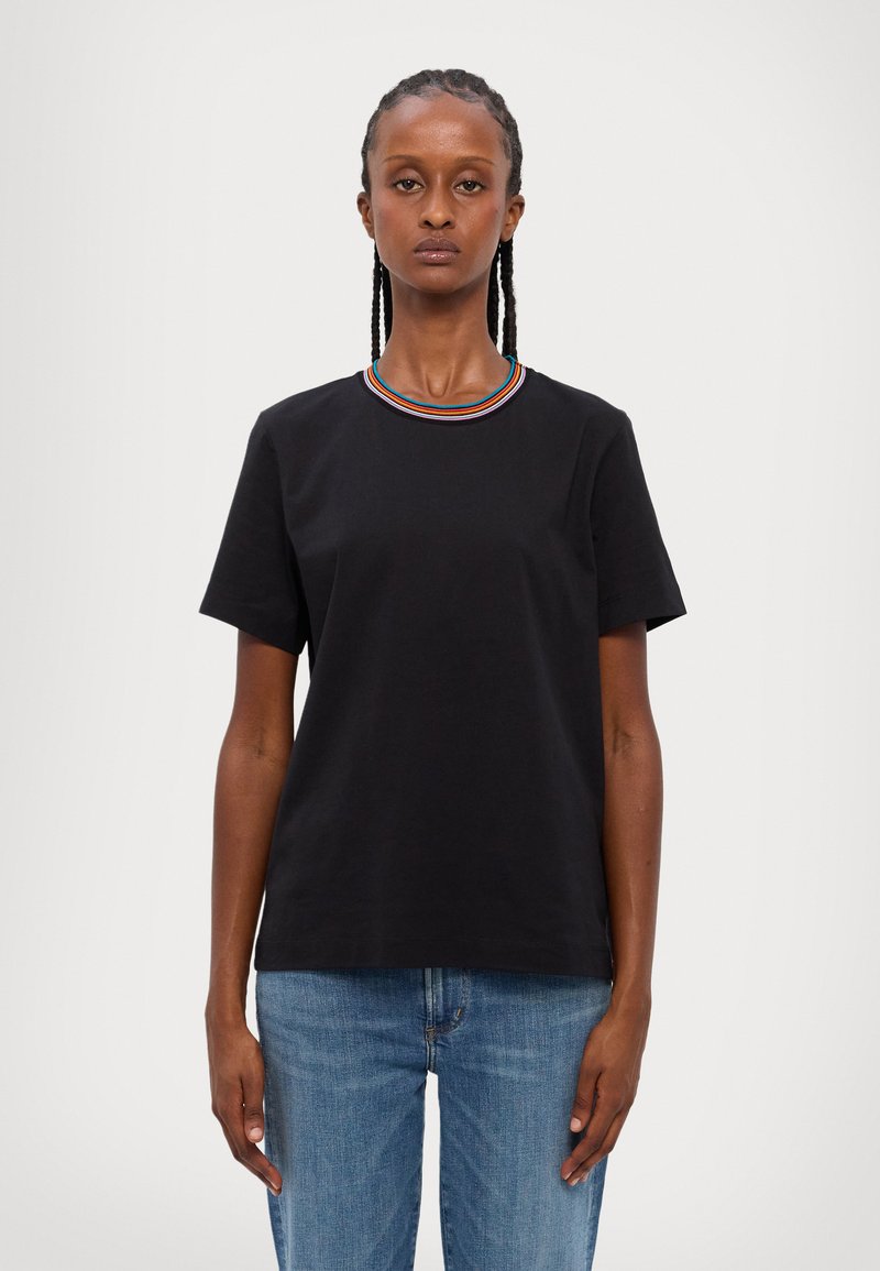 Paul Smith WOMENS STRIPE NECK - Základné tričko - black