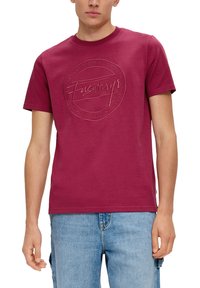 QS MIT STICKEREI - T-Shirt print - himbeere