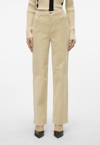 Vero Moda VMTESSA HR WIDE - Hlače - oatmeal