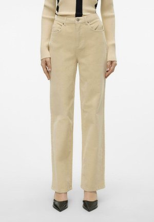 Vero Moda VMTESSA HR WIDE - Kelnės - oatmeal