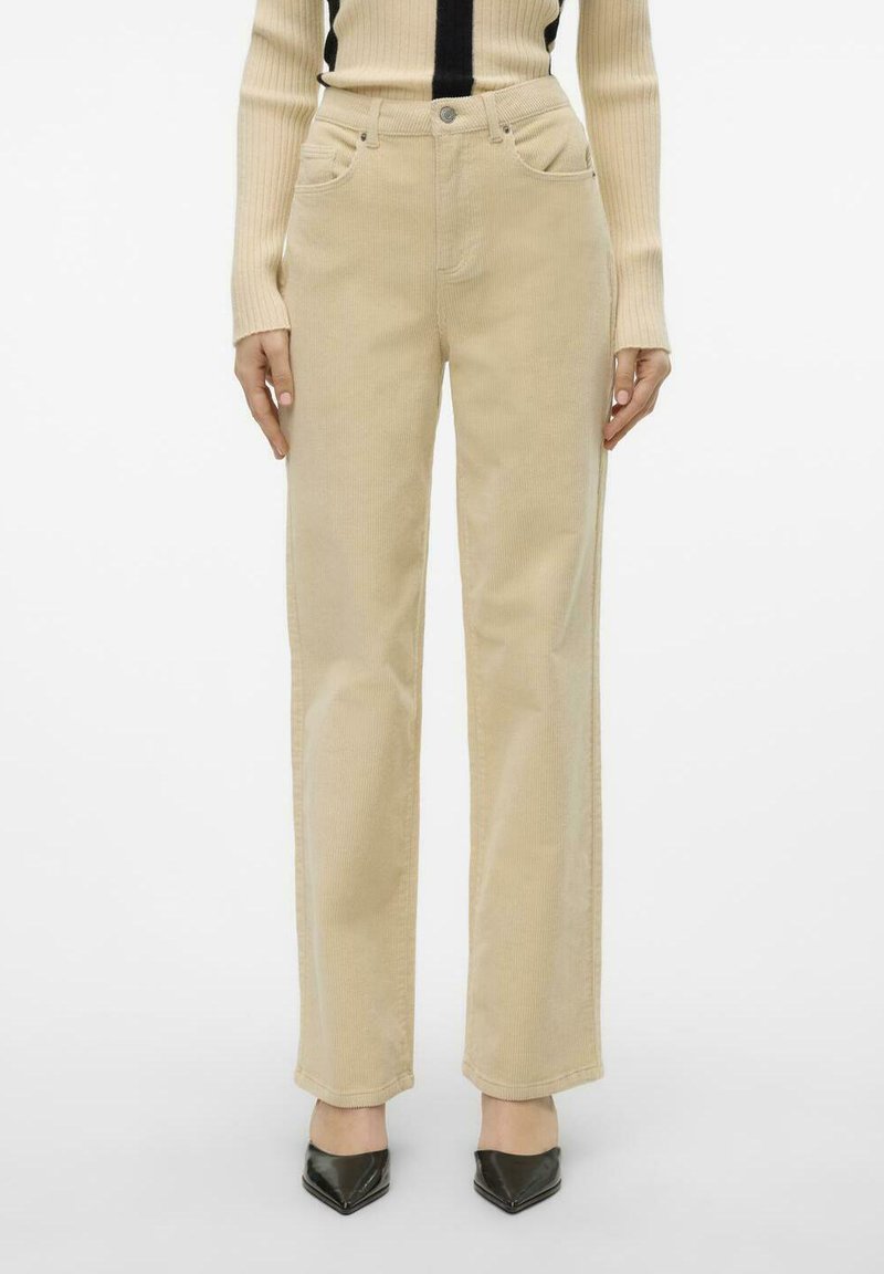 Vero Moda VMTESSA HR WIDE - Hlače - oatmeal