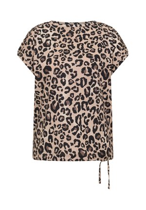 Cecil, T-SHIRT MIT RAFFUNG UND PRINT - T-shirt imprimé - urban taupe